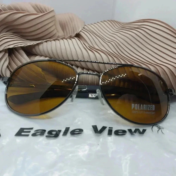Eagle View Aviator Hinge Polarized  Lens Day/Night Vision Driving Sunglasses - Picture 3 of 10